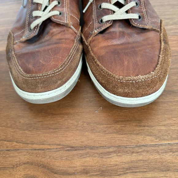 Bull Boxer Laytone Sneakers Men 13 Brown Leather Mid Top Lace Up Chukka Shoes - Picture 5 of 11